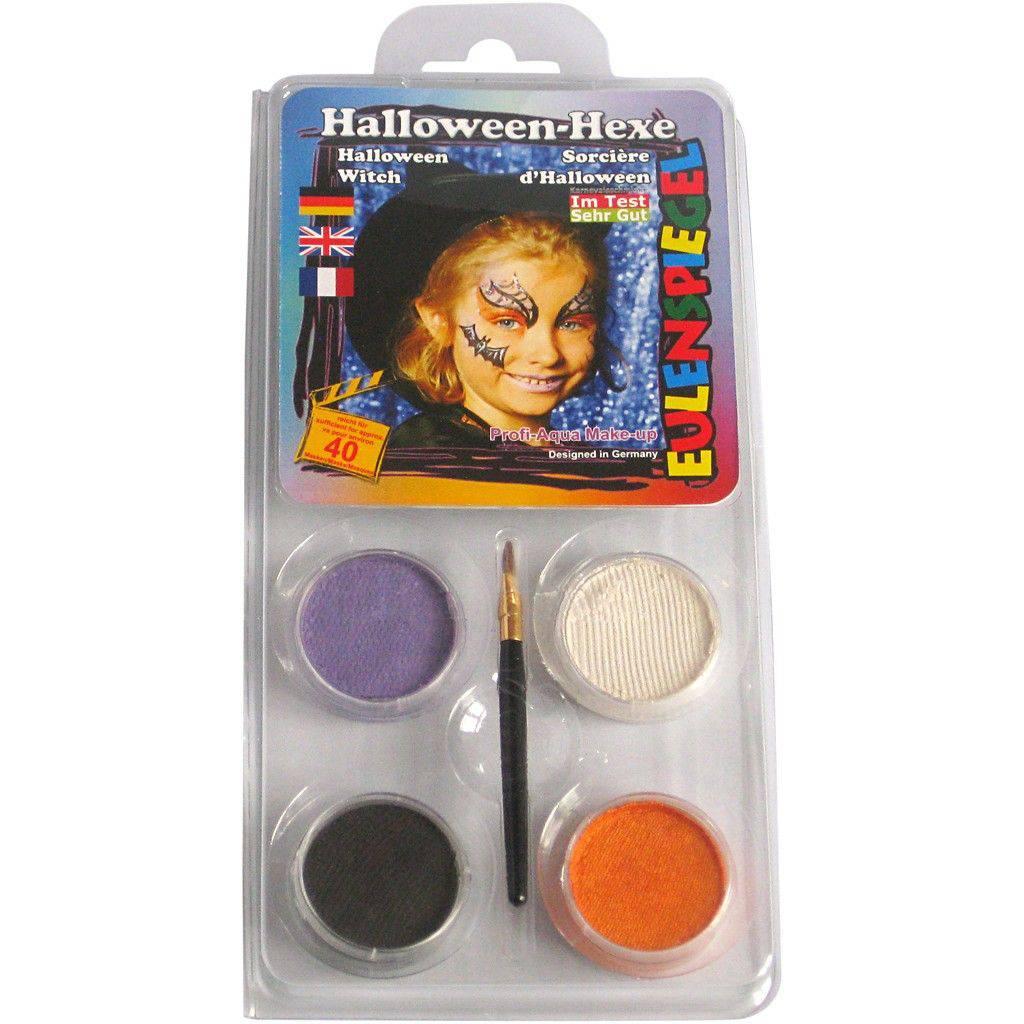 Eulenspiegel Face Paint Motif Set Asstd Colours Halloween Witch