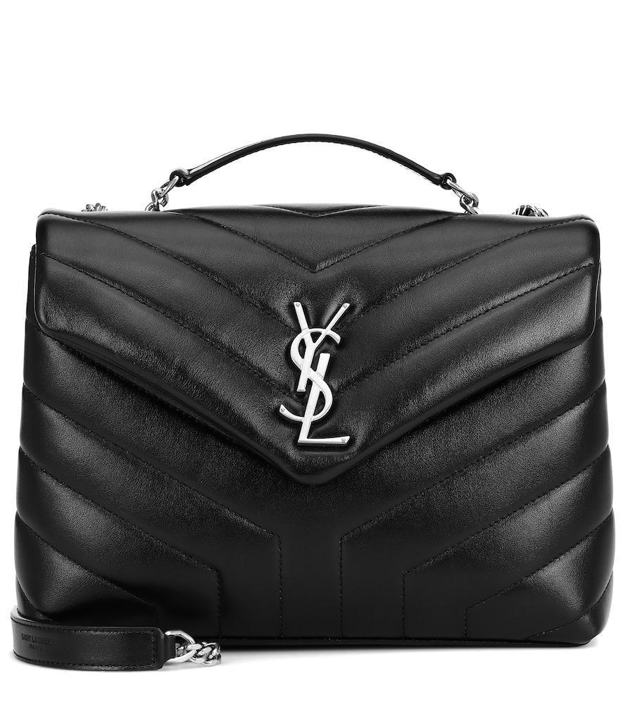 Saint Laurent Loulou Small Leather Shoulder Bag - Black/Silver