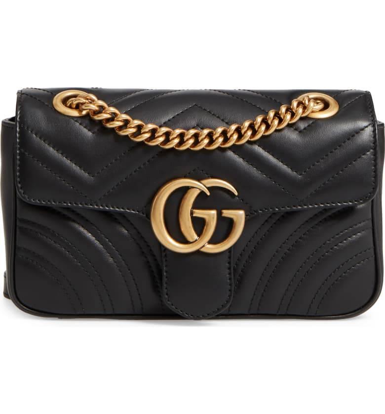Gucci GG Marmont Matelassé Mini Bag - Black Leather