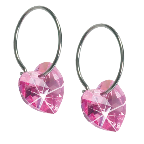 Blomdahl Heart Earrings - Silver/Rose