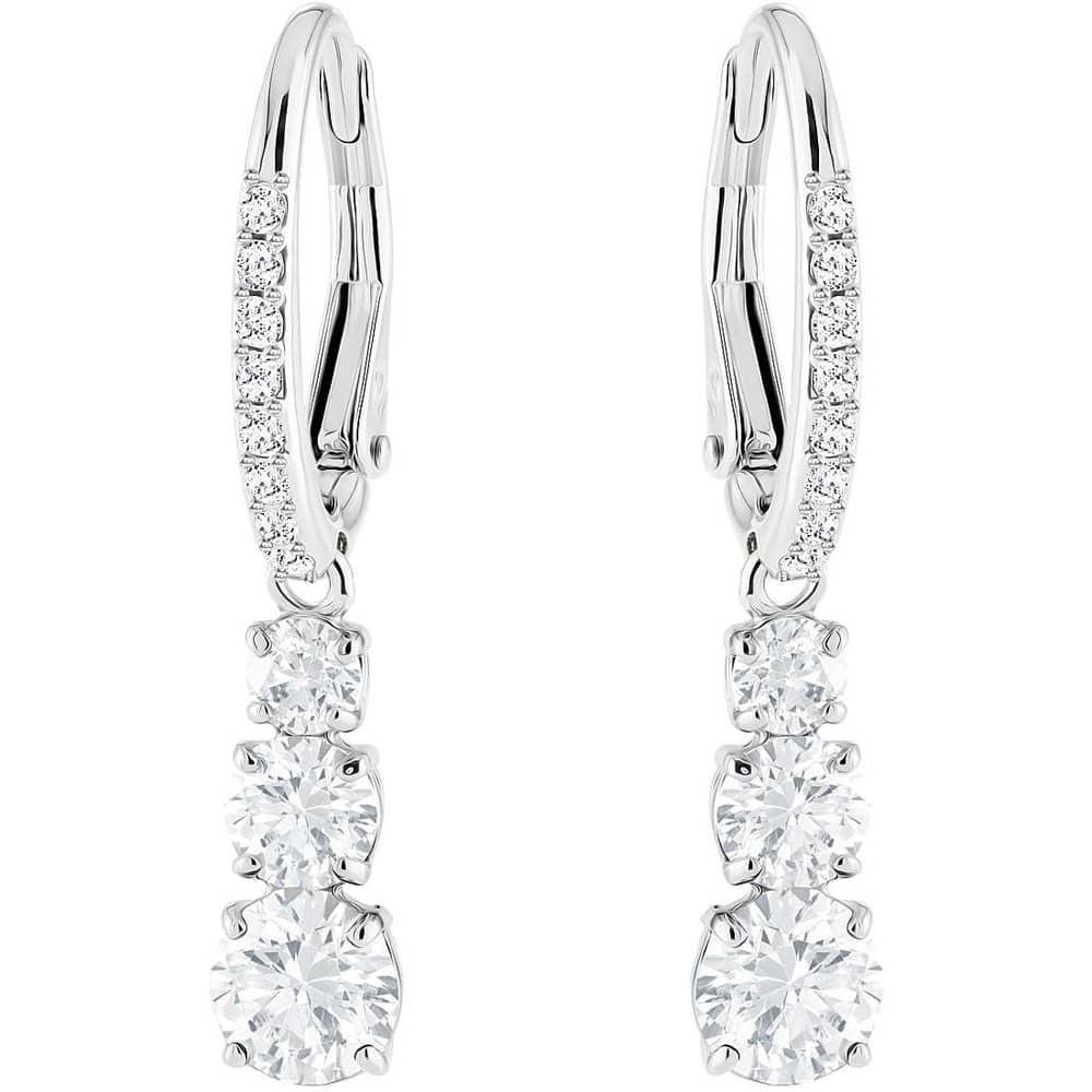 Swarovski Attract Trilogy Pierced Earrings - Silver/Transparent