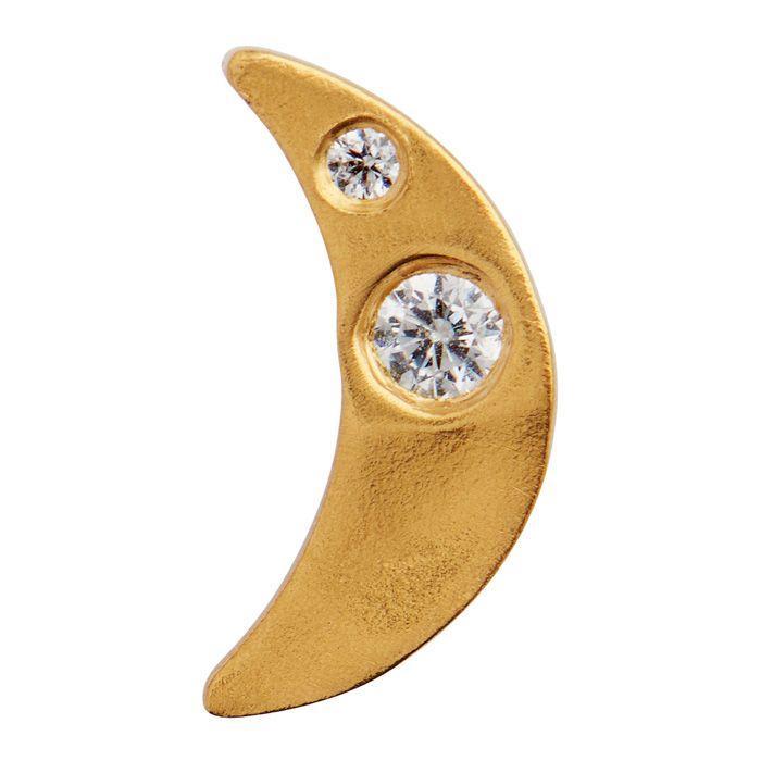 Stine A Petit Bella Moon Earring - Gold/Transparent