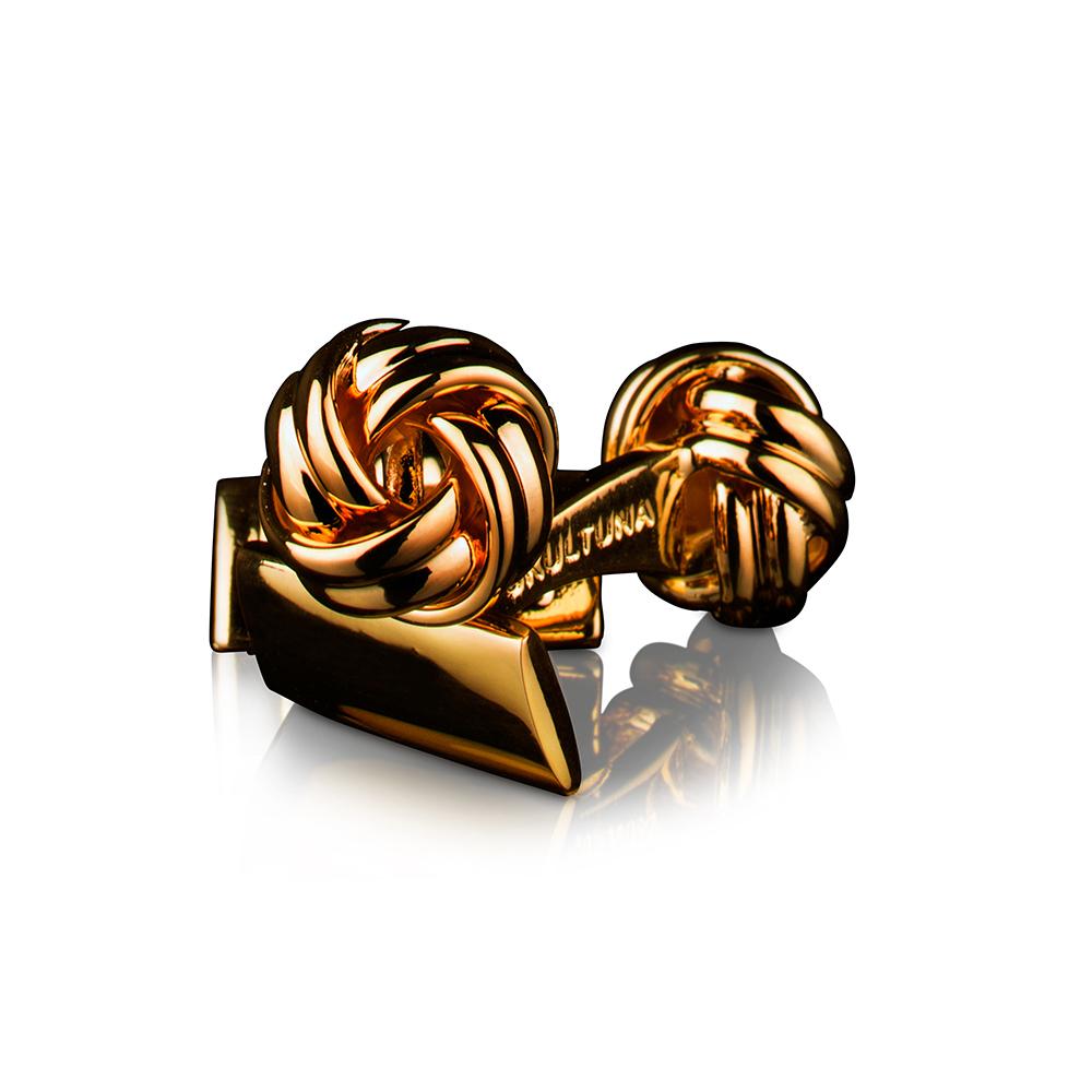 Skultuna Black Tie Knot Cufflinks - Gold
