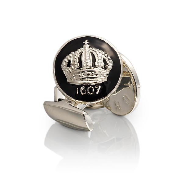 Skultuna Crown Cufflinks - Silver/Black