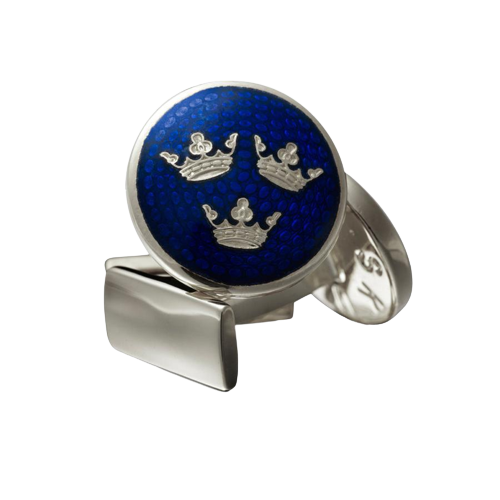Skultuna Kronor Cufflinks - Silver/Royal Blue