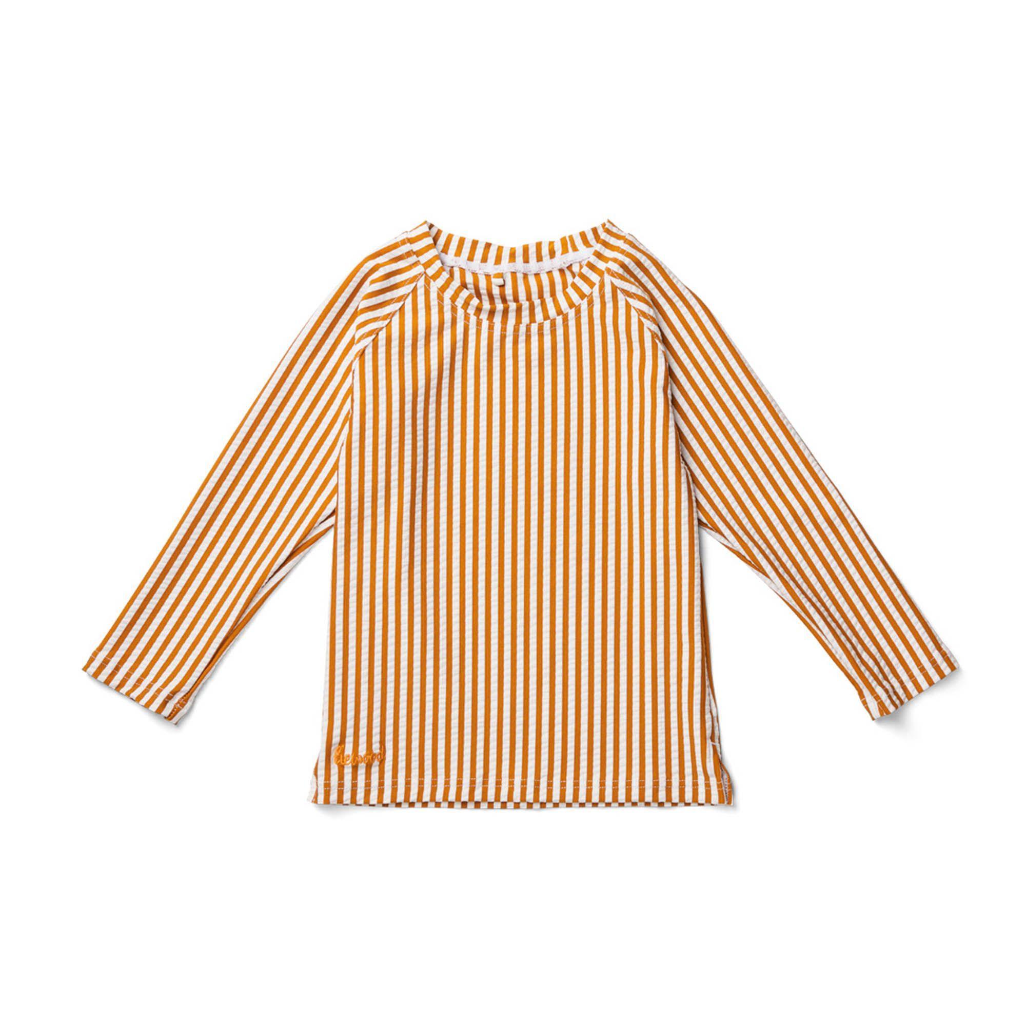 Liewood Noah Swim Tee Seersucker - Stripe Mustard/White (LW14128-0919)
