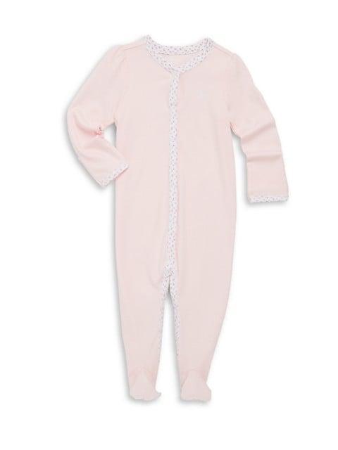 Ralph Lauren Floral Trim Footed Coverall - Delicate Pink (298092)