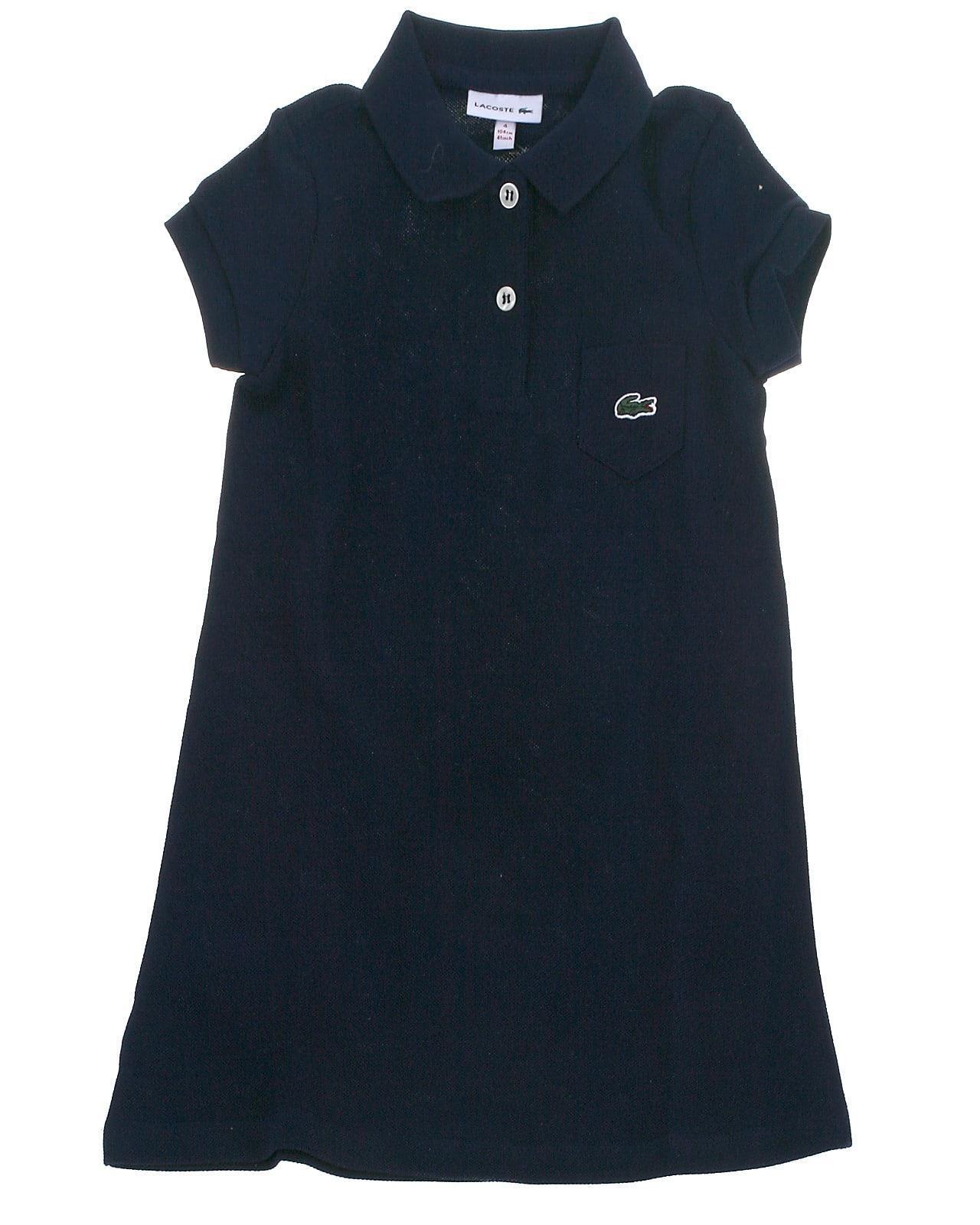 Lacoste Girl’s Polo-Style Cotton Dress - Navy Blue (EJ2816-00)