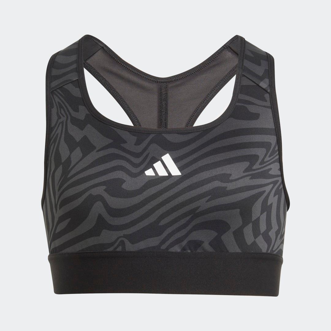 adidas AEROREADY Powerreact Print Padded Sportbh Barn Grå Grå