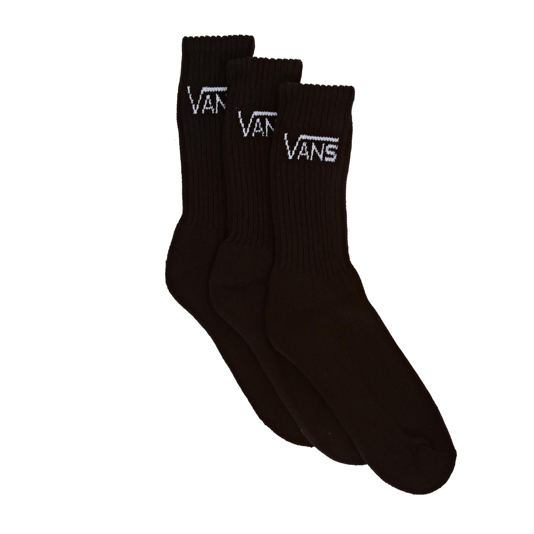 Vans Kid's Classic Crew 3-pack - Black (VN000XNQBLK)