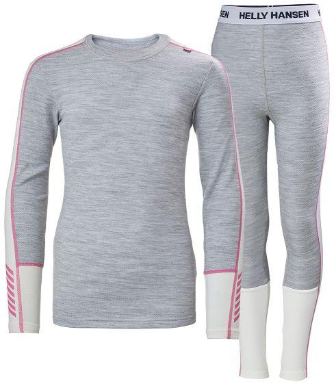 Helly Hansen Jr Lifa Merino Midweight Set - Grey Melange (49403-949)