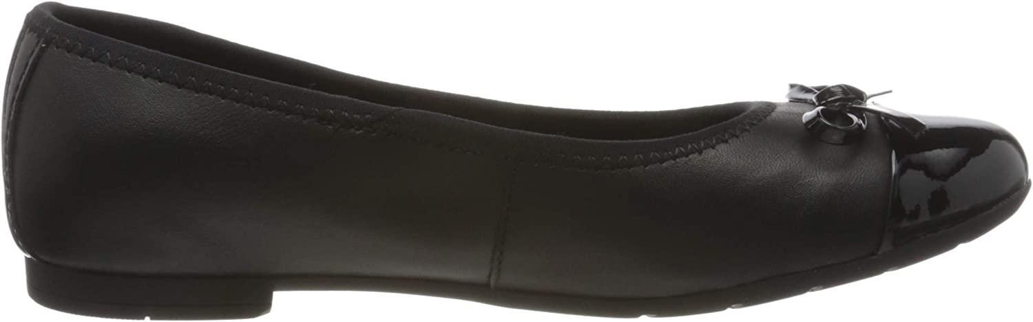 Clarks Girl's Scala Bloom School Shoes - Black Leather