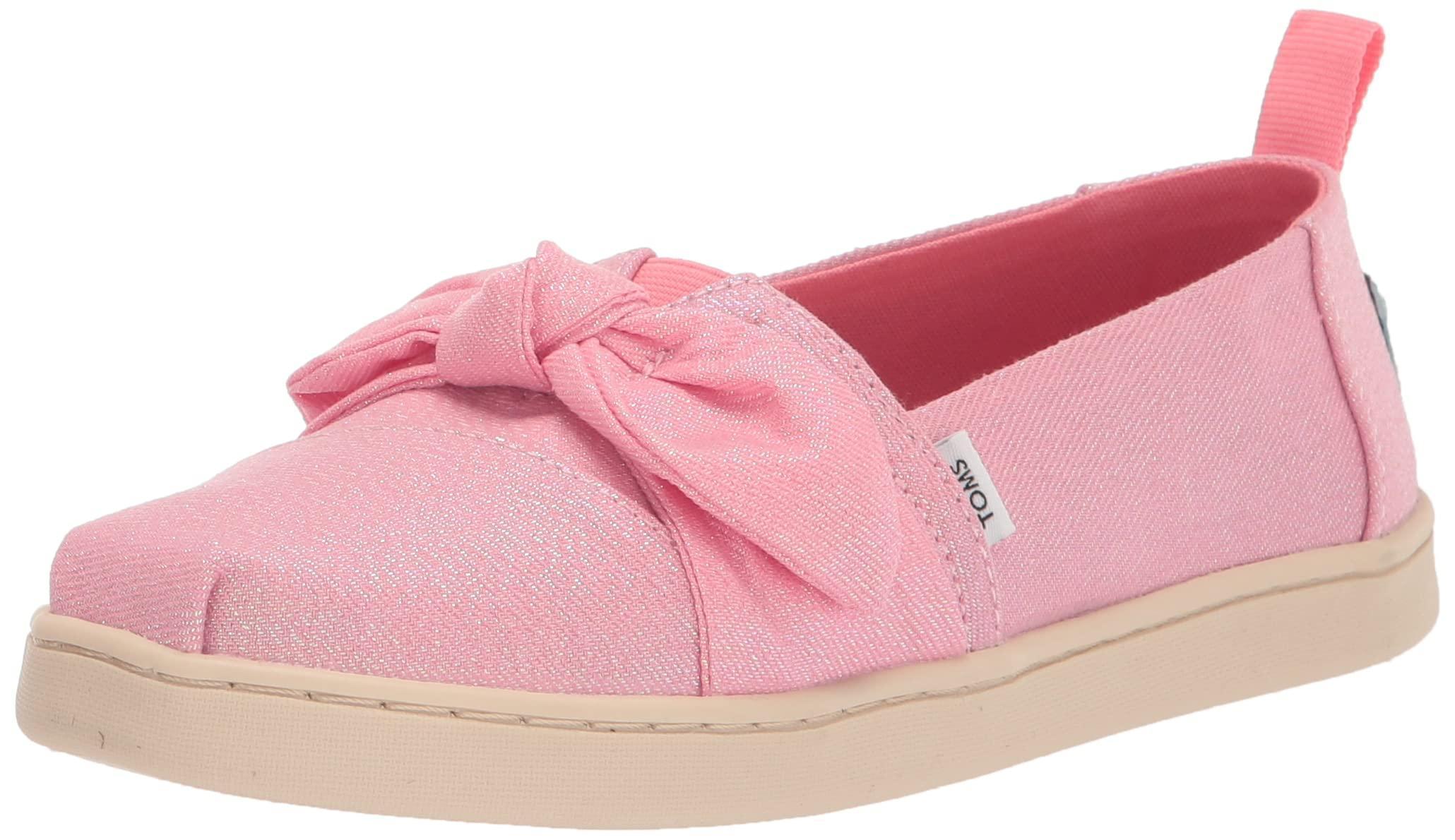 Toms Alpargata Carnation Pink Twill Glimmer/bow Canvas Shoe, Pink, Younger