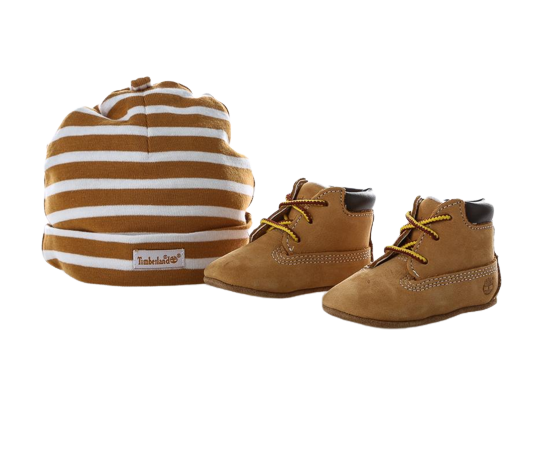 Timberland Infant Crib Booties/Cap Set - Wheat