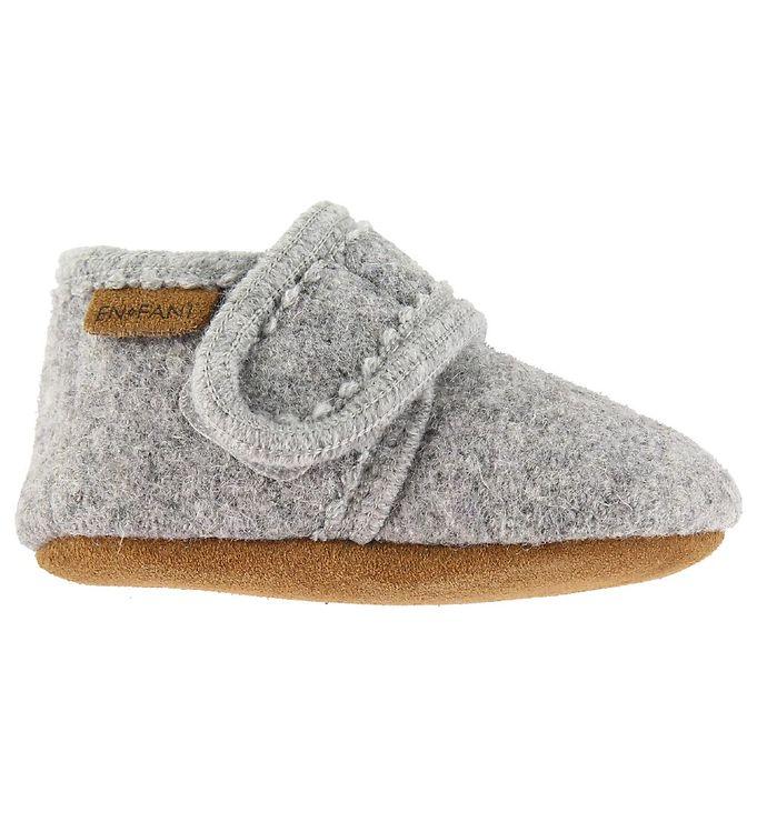 En Fant Baby Wool Slippers - Grey Melange