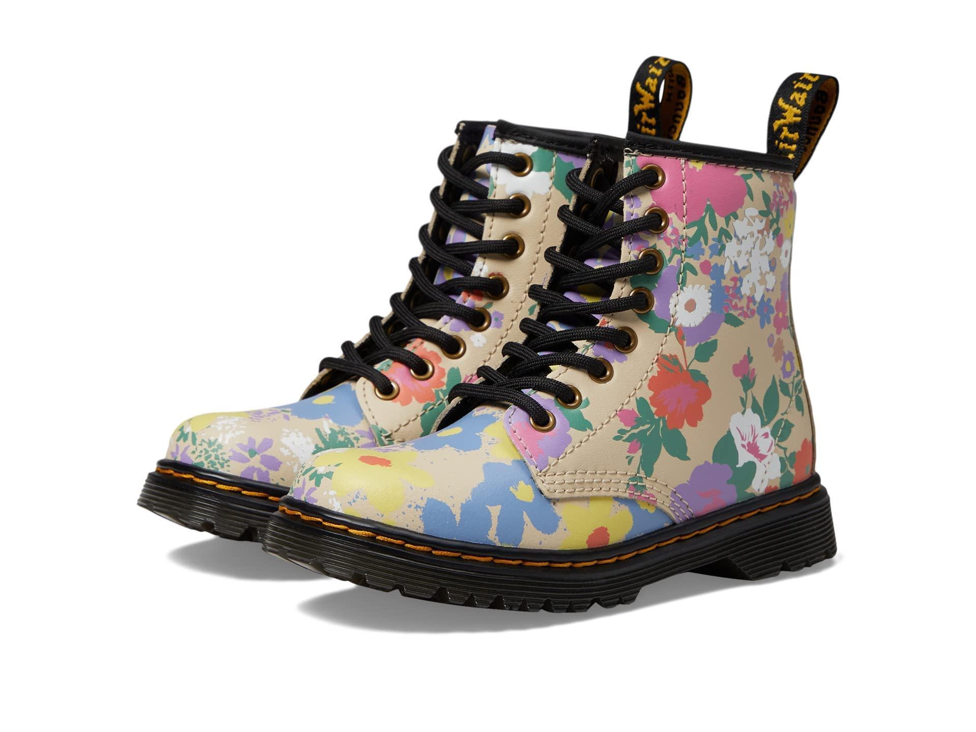 Dr. Martens 1460 Parchment Beige Floral Mash Up Hydro Stövlar