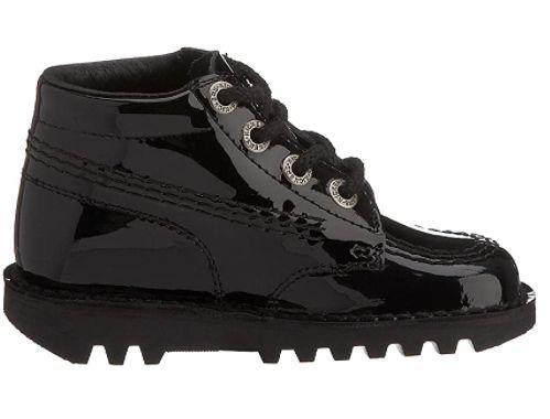 Kickers Kick Hi Zip Junior - Black Patent