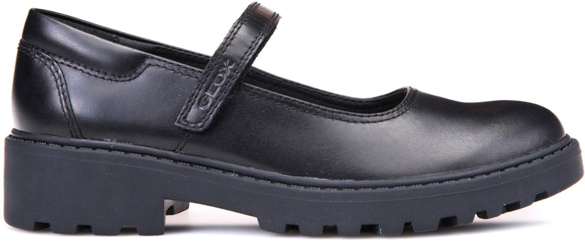 Geox Girl's Casey Mary Jane - Black Leather