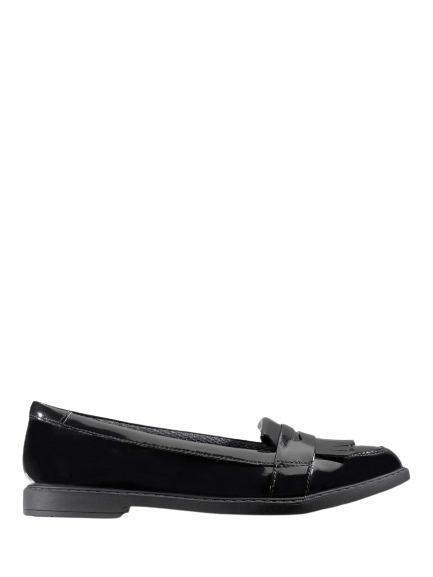 Clarks Youth Scala Bright School Shoes - Black Patent