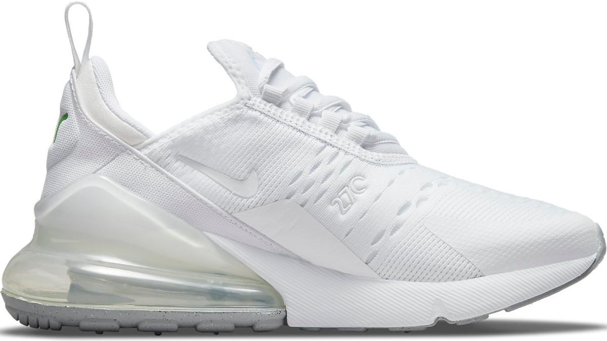 Nike Air Max 270 GS - White/Aluminum/Black/Light Green Spark