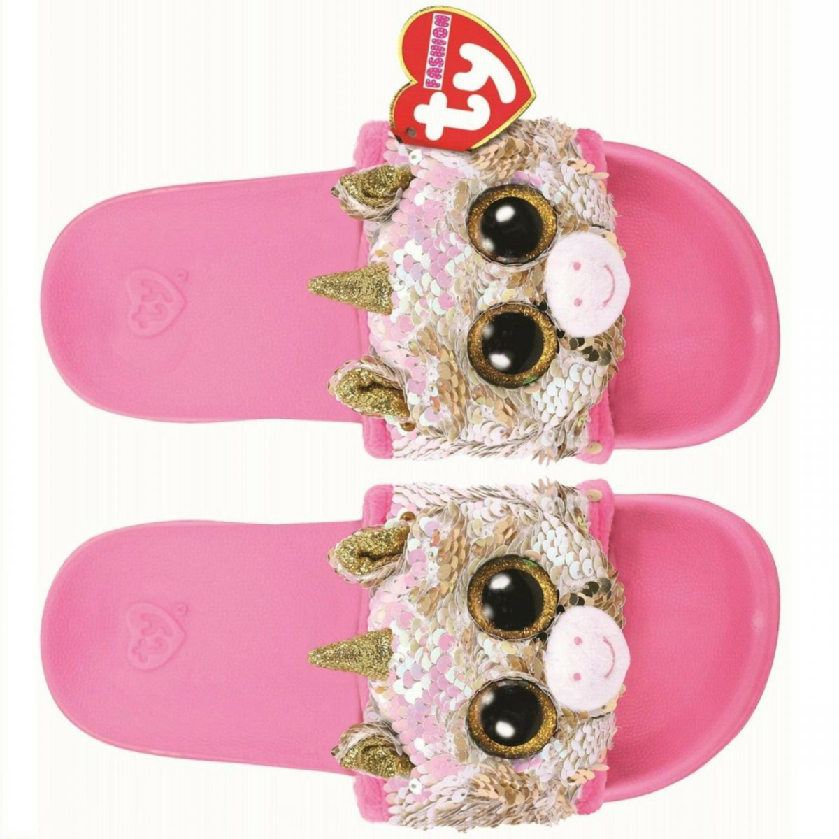 TY Footwear Sequin Slides - Fantasia The Pink Unicorn