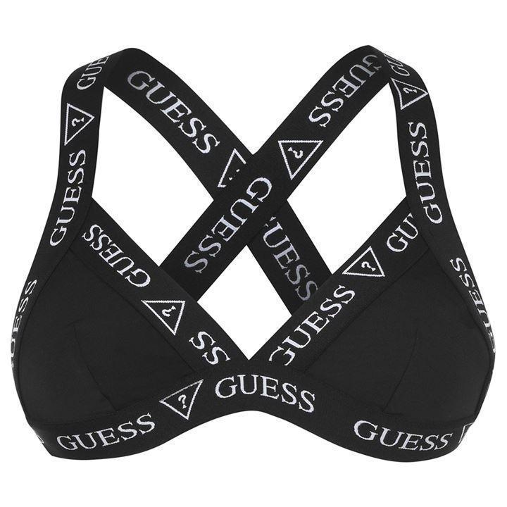 Guess Tape Halter Triangle Bikini Top