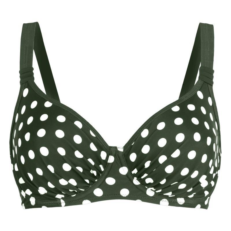 Wiki Full Cup Bikini Top - Green/White