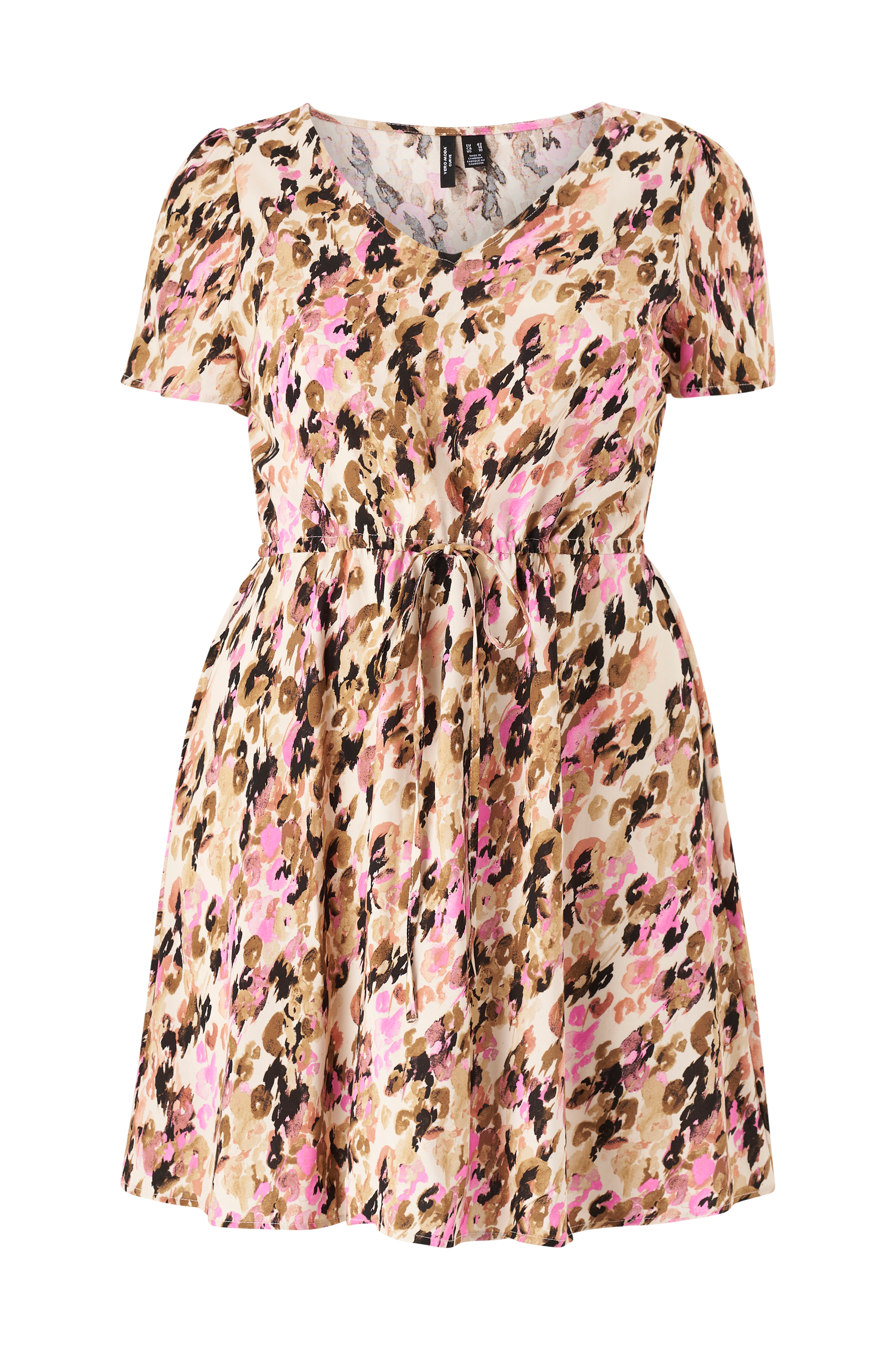 Vero Moda Curve Klänning vmEasy SS Short Dress Brun