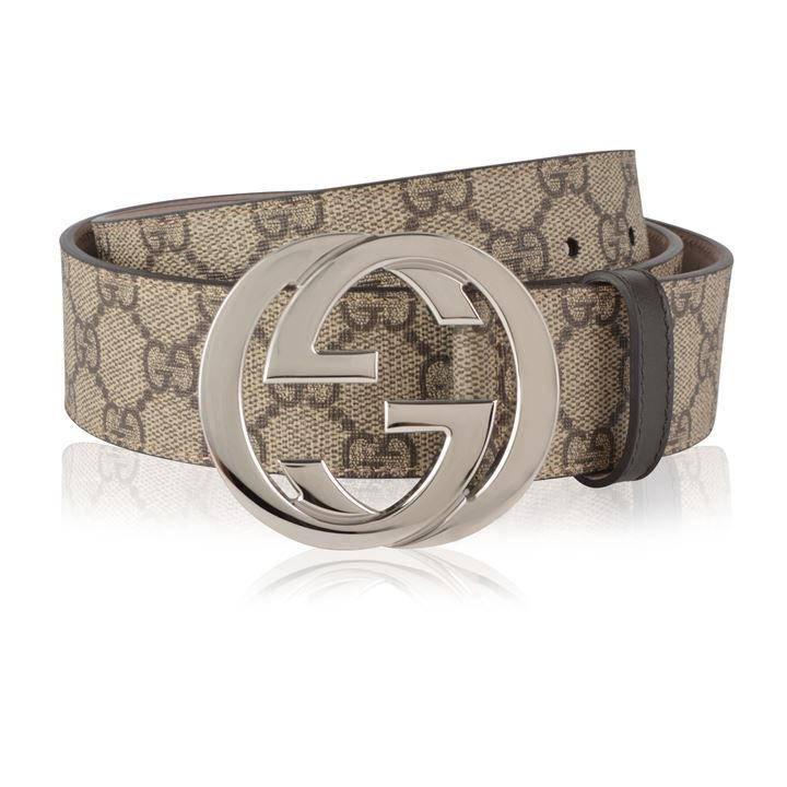 Gucci GG Supreme Belt - Beige/Ebony