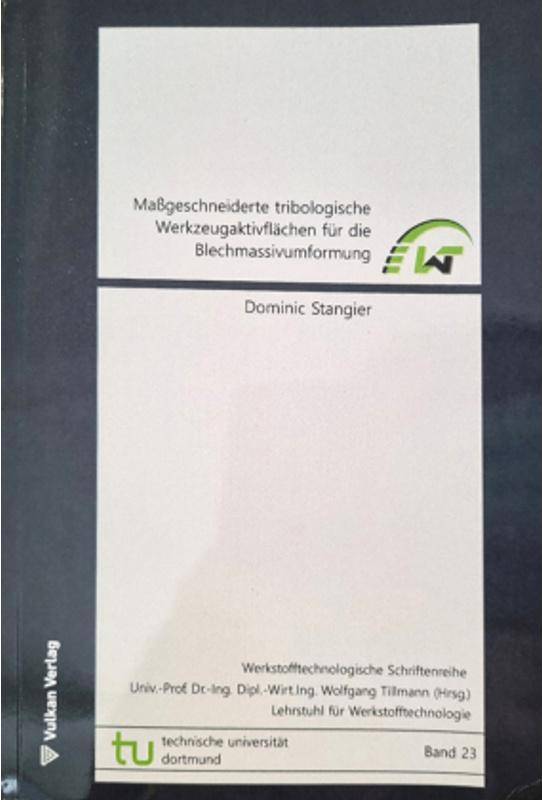 Maßgeschneiderte tribologische Werkzeugaktivflächen Blechmassivumformung Dipl.-Ing. Dominic