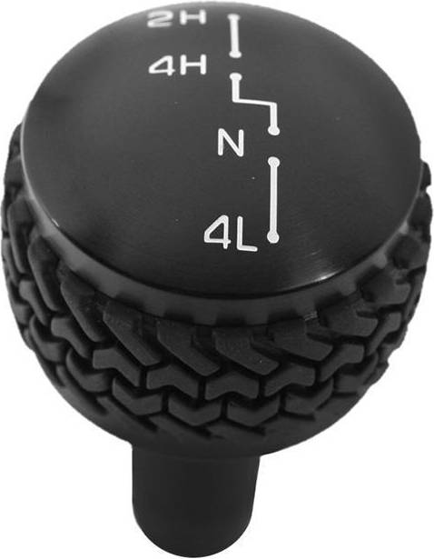 Dv8 Off-Road Jk 4Wd Shift Knob, Black Billet Aluminum, Tire Tread Grip 2007-2018 Jeep Wrangler JK