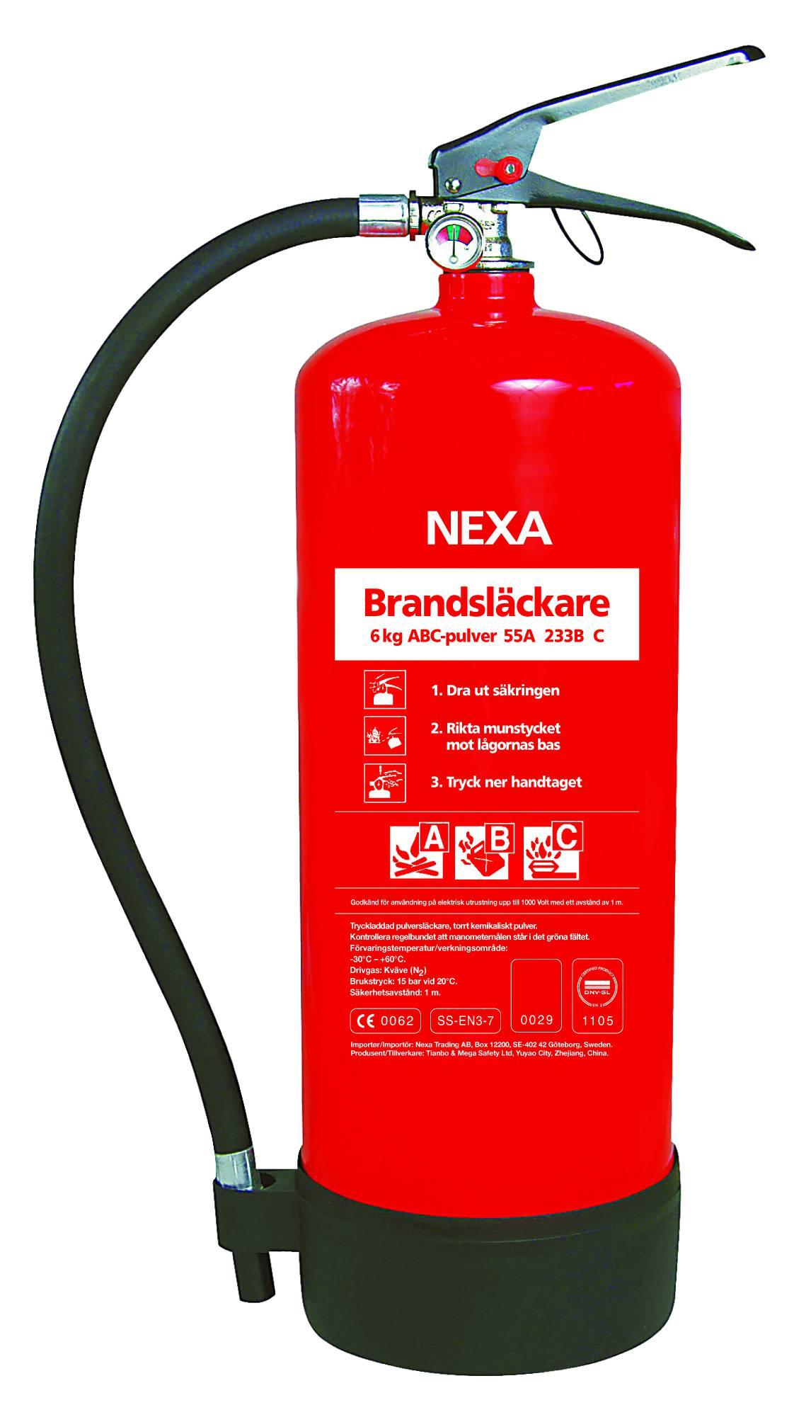 Nexa Brandsläckare Pulver 6kg 55A