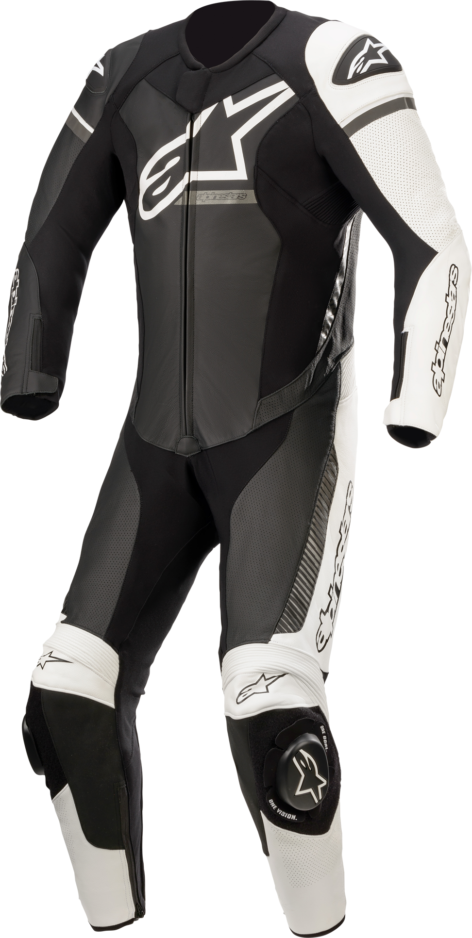 Alpinestars GP Force Phantom Läderställ 1-Del Svart-Vit-Metallic-Grå