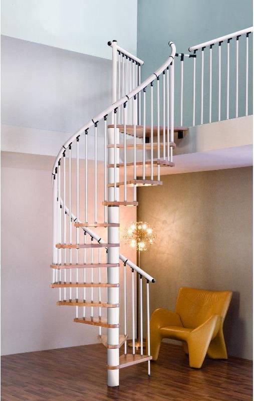 Byggera Spiraltrappa Euro Design Vit med boksteg, 1600mm