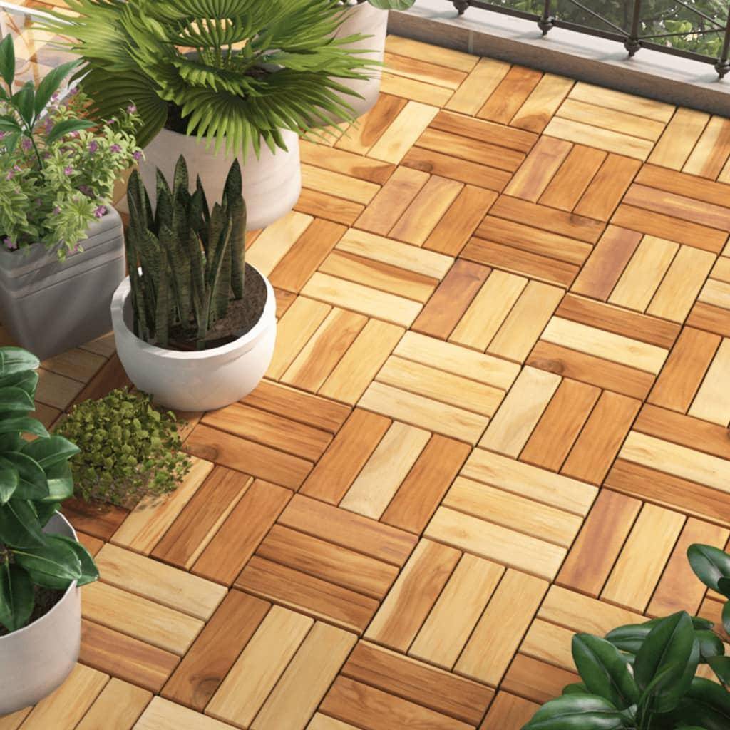 vidaXL Trall 30 st 30x30 cm massiv teak