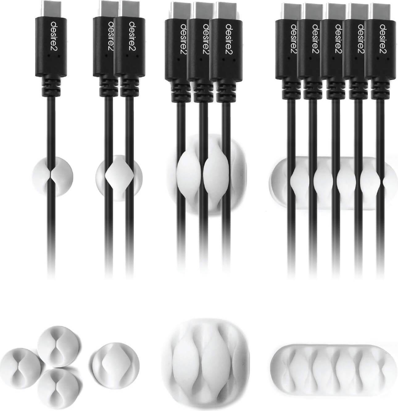 Desire2 Kabelclips Tidy 10-pack Vit