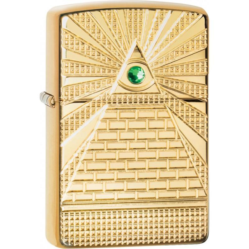 Zippo Ficktändare, annan, högpolerad mässing öga, en storlek