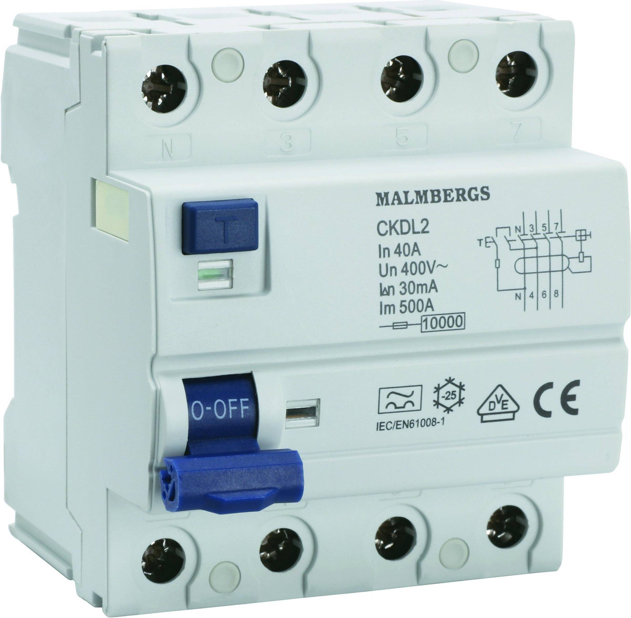 Malmbergs JORDFELSBRYTARE 4P 40A 30mA
