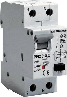 Malmbergs Personskyddsbrytare 16A 2-pol 230V 30mA