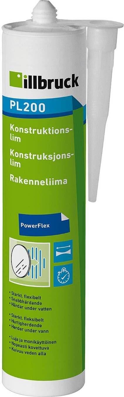 Illbruck Konstruktionslim PL200 PowerFlex Ljusgrå 310ml 1st