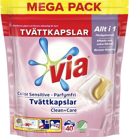 VIA Color Sensitive Washing Capsules 40pcs