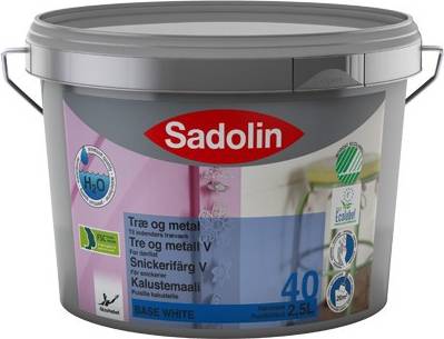 Sadolin 40 Träfärg, Metallfärg Vit 1L