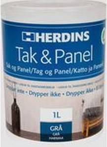 Herdins Roof & Panel Wall & Ceiling Paint Gray 1L Väggfärg, Takfärg Gray 1L