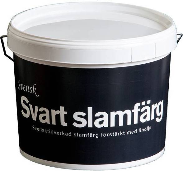 Svensk Svart Slamfärg Träfasadsfärg Svart 10L