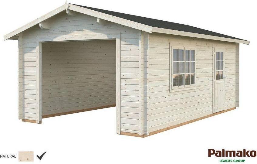 Palmako Enkelgarage Irene/Roger 19,0 m2 kit obehandlad (Byggnadsarea )