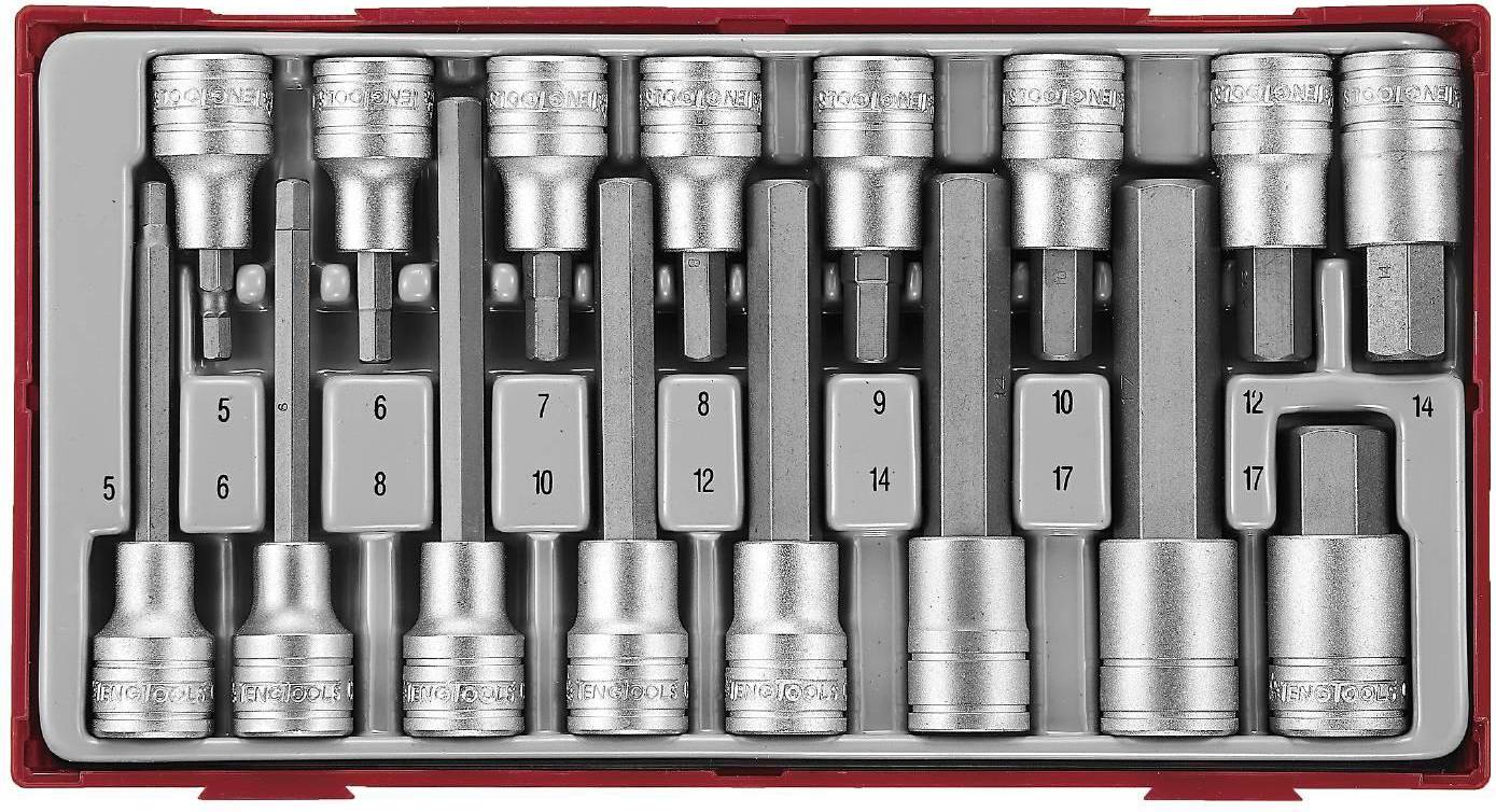 Teng Tools delars insex hylsbitssats TTHEX16 Bitsskruvmejsel