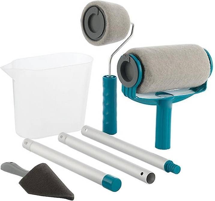 InnovaGoods Set med påfyllningsbara färgrullar med droppstopp Roll'n'paint 5 Delar Rollerset